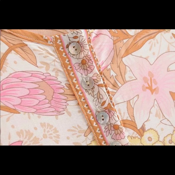 Sleeveless Boho Floral Gypsy Print Maxi Dress Pink - Picture 7 of 11